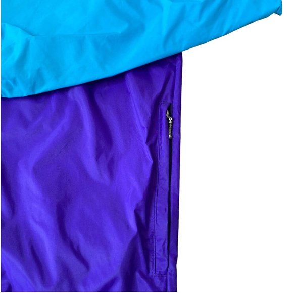 Vtg K-Way 2000 Windbreaker Jacket Colour Block Hooded Packable Size Large - Picture 6 of 11